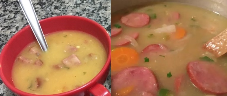 Sopa De Mandioca Com Linguiça