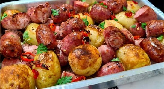 Linguiça Assada Com Batata