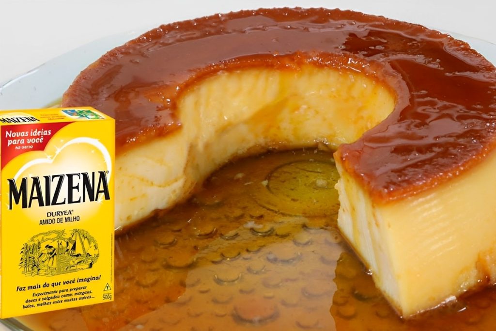 Pudim de maisena muito cremoso feito com poucos ingredientes