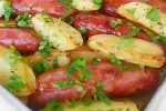 Linguiça Assada Com Batatas
