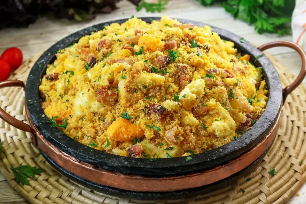 Farofa Mineira Tradicional Com Bacon, Ovos E Farinha De Milho 7 Farofa Mineira